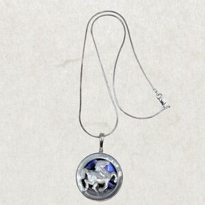 Rare Sajen Sterling Silver 925 Reversible Pendant with 925 Italy Chain